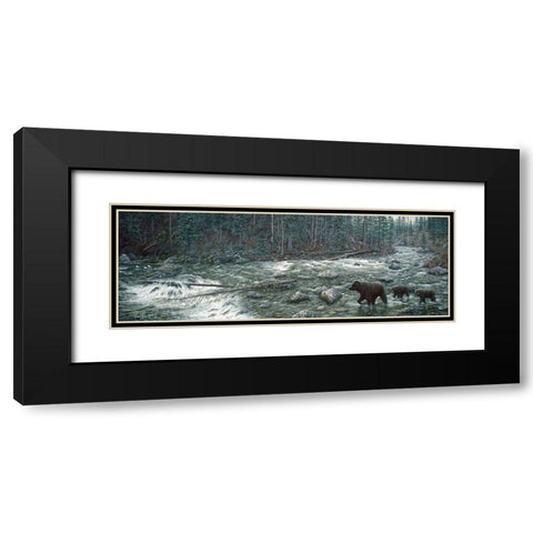 Cool Creek Black Modern Wood Framed Art Print with Double Matting by Tift, Jeff