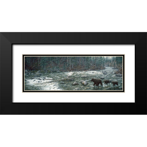 Cool Creek Black Modern Wood Framed Art Print with Double Matting by Tift, Jeff