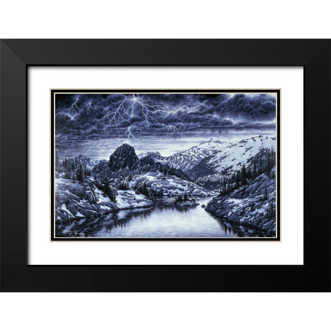 Stormwatch Black Modern Wood Framed Art Print with Double Matting by Tift, Jeff