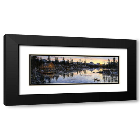 Evening Sunset Black Modern Wood Framed Art Print with Double Matting by Tift, Jeff
