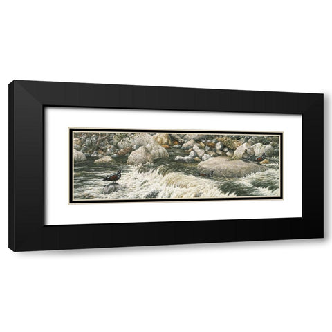 Swift Water Black Modern Wood Framed Art Print with Double Matting by Tift, Jeff