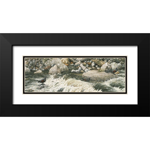 Swift Water Black Modern Wood Framed Art Print with Double Matting by Tift, Jeff