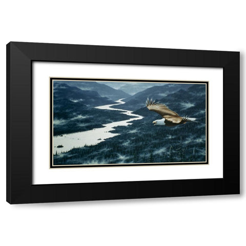 On The Silent Wings Of Freedom Black Modern Wood Framed Art Print with Double Matting by Tift, Jeff