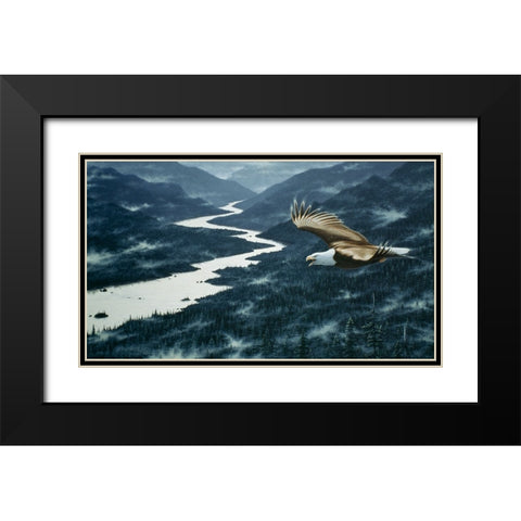 On The Silent Wings Of Freedom Black Modern Wood Framed Art Print with Double Matting by Tift, Jeff