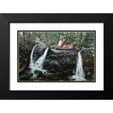 Solitude Black Modern Wood Framed Art Print with Double Matting by Tift, Jeff