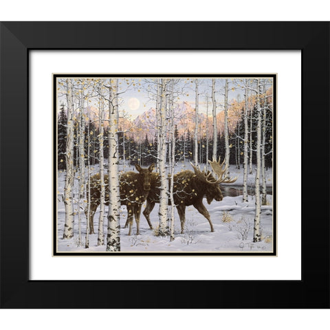 Forest Twilight Black Modern Wood Framed Art Print with Double Matting by Tift, Jeff