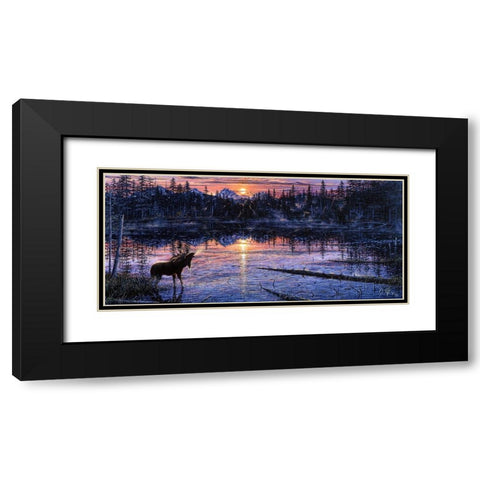 Moose Lake Black Modern Wood Framed Art Print with Double Matting by Tift, Jeff