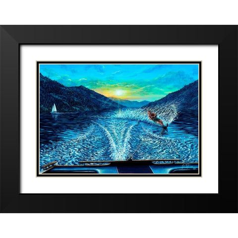 L. Chelan Black Modern Wood Framed Art Print with Double Matting by Tift, Jeff