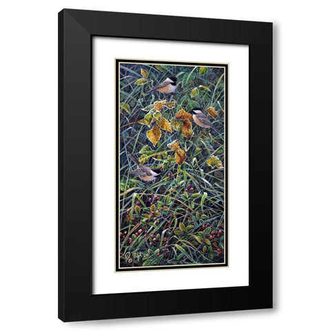 Chickadee 2 Black Modern Wood Framed Art Print with Double Matting by Tift, Jeff