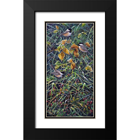 Chickadee 2 Black Modern Wood Framed Art Print with Double Matting by Tift, Jeff