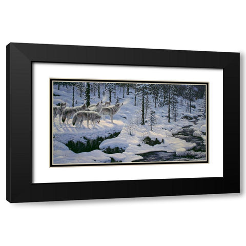 Winters Cry Black Modern Wood Framed Art Print with Double Matting by Tift, Jeff