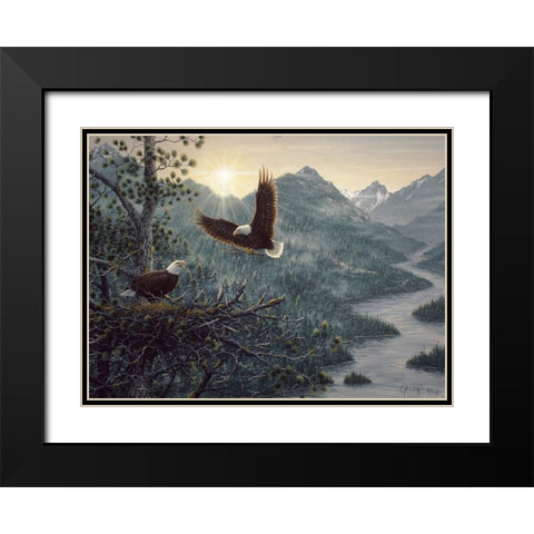 Eagles Nest Black Modern Wood Framed Art Print with Double Matting by Tift, Jeff