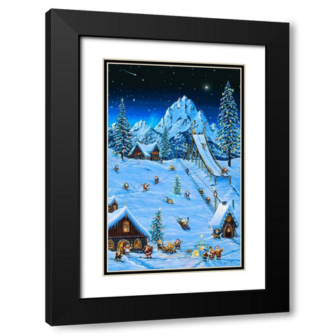 Woodland Games Black Modern Wood Framed Art Print with Double Matting by Tift, Jeff