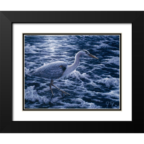 Evening Blues Black Modern Wood Framed Art Print with Double Matting by Tift, Jeff