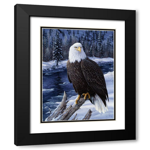 River Watch Black Modern Wood Framed Art Print with Double Matting by Tift, Jeff