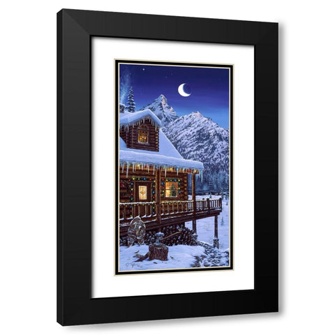 Mountain Home Christmas Black Modern Wood Framed Art Print with Double Matting by Tift, Jeff