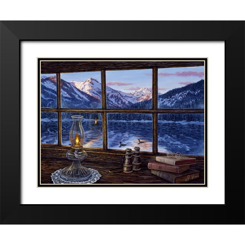 A Room With A View Black Modern Wood Framed Art Print with Double Matting by Tift, Jeff
