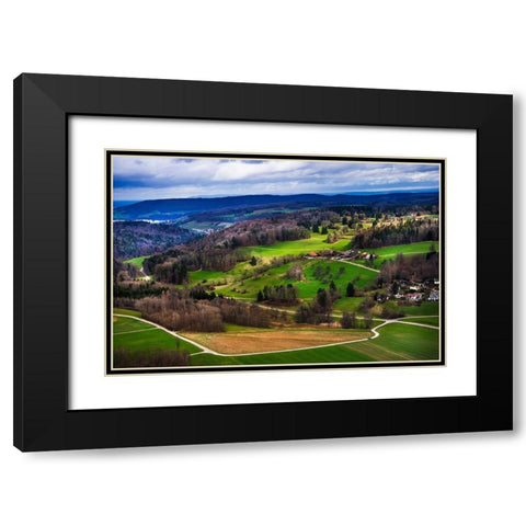 Aerial View of the Hills Near Zurich Black Modern Wood Framed Art Print with Double Matting by Jenny Rainbow Fine Art
