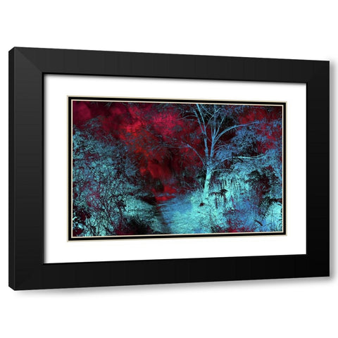 Moonlight Forest Black Modern Wood Framed Art Print with Double Matting by Jenny Rainbow Fine Art