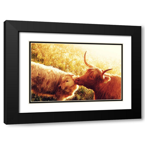 Fenella with Her Daughter Black Modern Wood Framed Art Print with Double Matting by Jenny Rainbow Fine Art