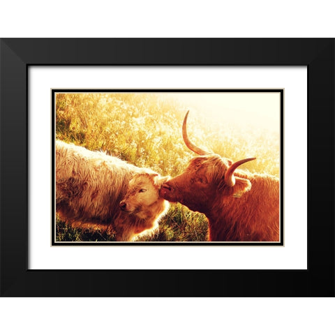 Fenella with Her Daughter Black Modern Wood Framed Art Print with Double Matting by Jenny Rainbow Fine Art