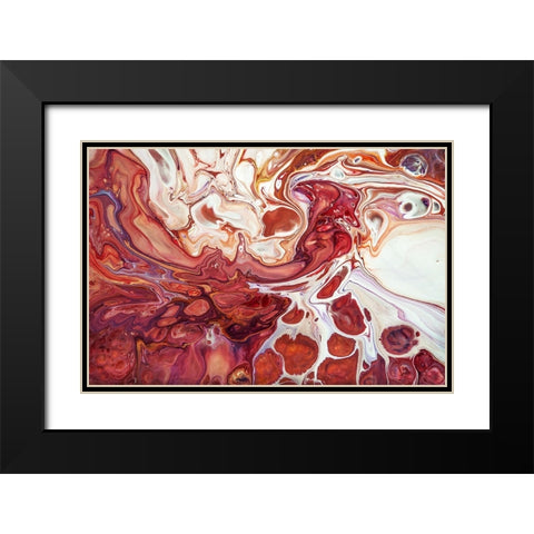 Fluid Acrylic Bringing Into Life 1 Black Modern Wood Framed Art Print with Double Matting by Jenny Rainbow Fine Art