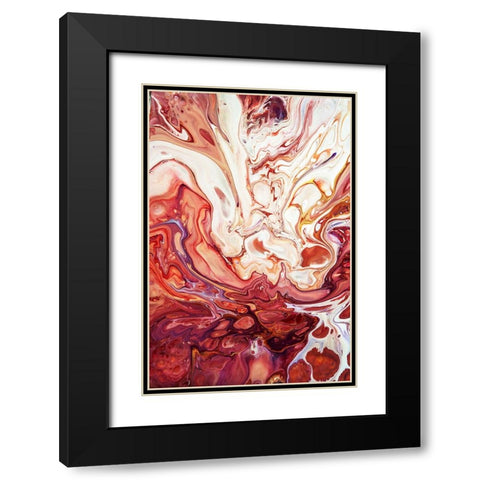 Fluid Acrylic Bringing Into Life 2 Black Modern Wood Framed Art Print with Double Matting by Jenny Rainbow Fine Art
