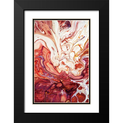 Fluid Acrylic Bringing Into Life 2 Black Modern Wood Framed Art Print with Double Matting by Jenny Rainbow Fine Art