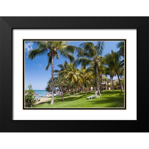 Tropical Beach in Mauritius Black Modern Wood Framed Art Print with Double Matting by Jenny Rainbow Fine Art