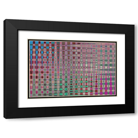 Geometric Abstract Black Modern Wood Framed Art Print with Double Matting by Jenny Rainbow Fine Art