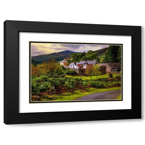 Lovely Homestead in Wicklow Black Modern Wood Framed Art Print with Double Matting by Jenny Rainbow Fine Art