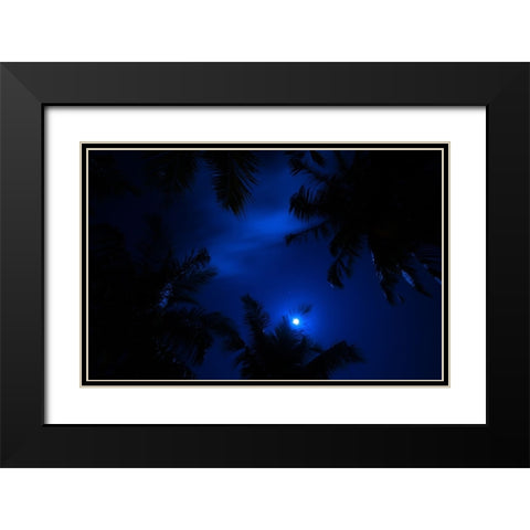 Magic of the Night Sky Black Modern Wood Framed Art Print with Double Matting by Jenny Rainbow Fine Art