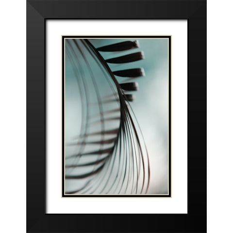 Shadow Twist Black Modern Wood Framed Art Print with Double Matting by Jenny Rainbow Fine Art