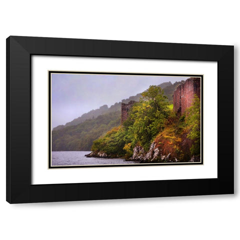 Urquhart Castle at Loch Ness Black Modern Wood Framed Art Print with Double Matting by Jenny Rainbow Fine Art