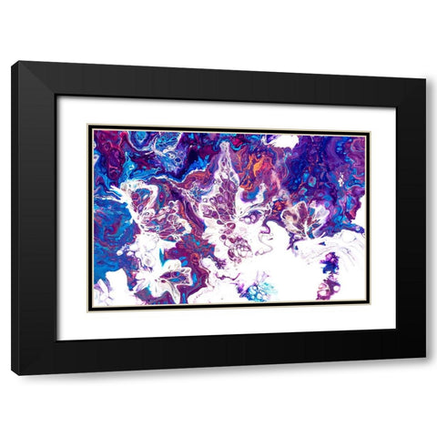 Fluid Acrylic Arabian Fairytales 1 Black Modern Wood Framed Art Print with Double Matting by Jenny Rainbow Fine Art