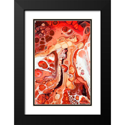 Fluid Acrylic Coral Reefs 2 Black Modern Wood Framed Art Print with Double Matting by Jenny Rainbow Fine Art