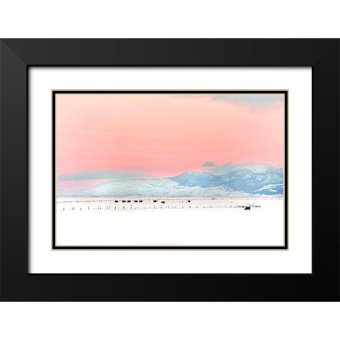 Montana Winter Sunset Black Modern Wood Framed Art Print with Double Matting by Schell, Jennie Marie
