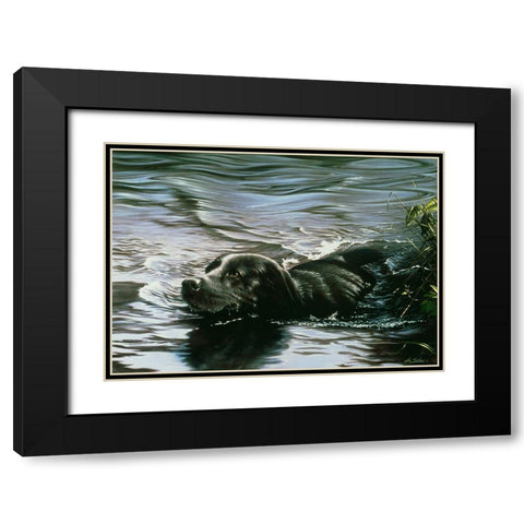 Js65-C Black Modern Wood Framed Art Print with Double Matting by Silver, John