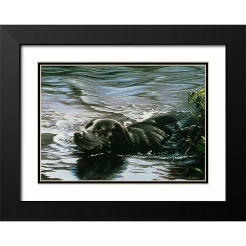 Js65-C Black Modern Wood Framed Art Print with Double Matting by Silver, John