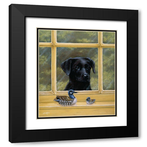 Js43-D Black Modern Wood Framed Art Print with Double Matting by Silver, John
