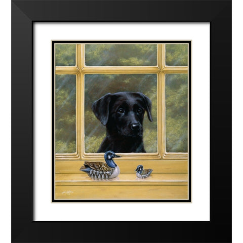 Js43-D Black Modern Wood Framed Art Print with Double Matting by Silver, John