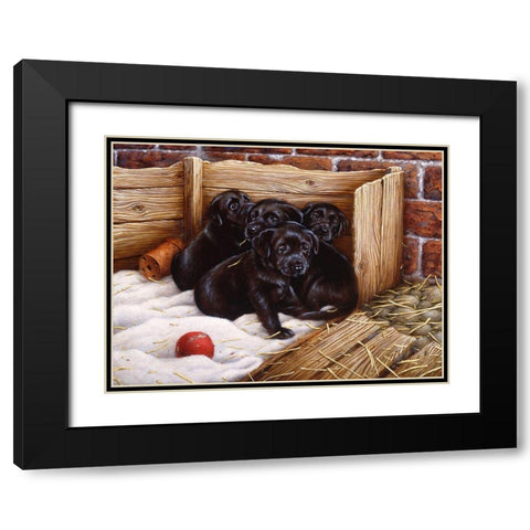 Js67-A Black Modern Wood Framed Art Print with Double Matting by Silver, John