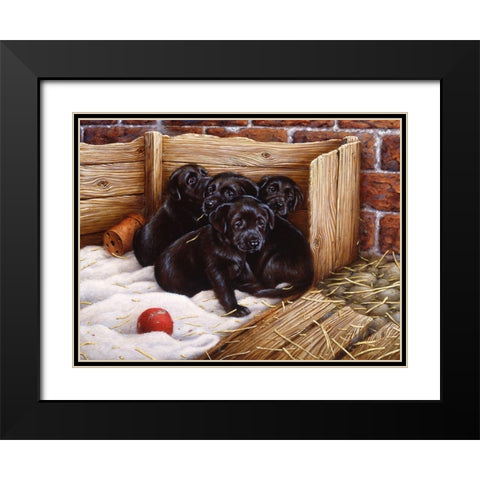 Js67-A Black Modern Wood Framed Art Print with Double Matting by Silver, John