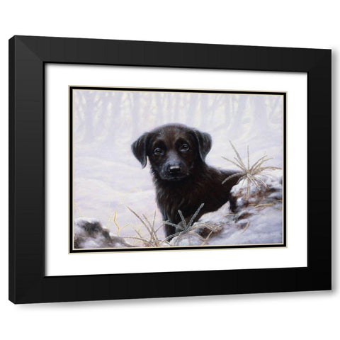 Js64-A Black Modern Wood Framed Art Print with Double Matting by Silver, John