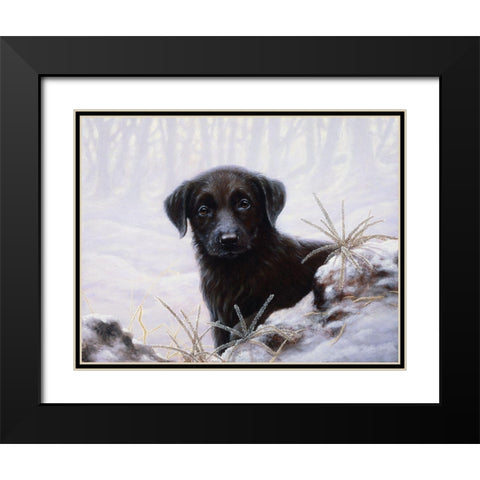 Js64-A Black Modern Wood Framed Art Print with Double Matting by Silver, John
