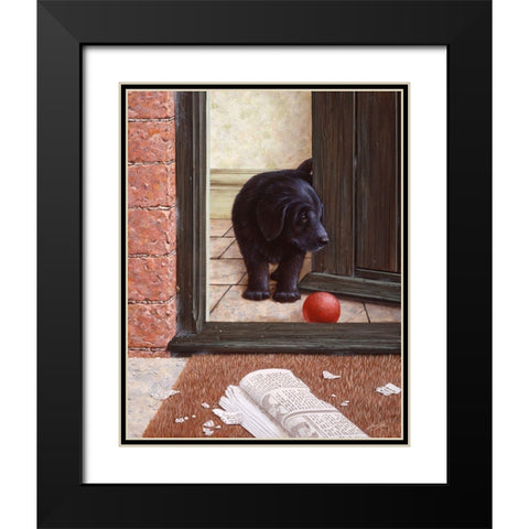 Js59-B Black Modern Wood Framed Art Print with Double Matting by Silver, John