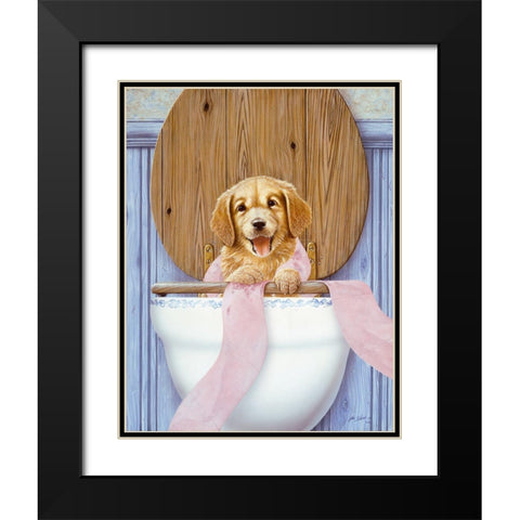 Js53-B Black Modern Wood Framed Art Print with Double Matting by Silver, John