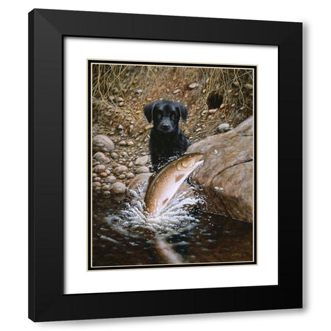 Js56-D Black Modern Wood Framed Art Print with Double Matting by Silver, John