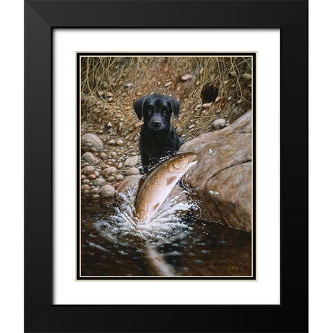 Js56-D Black Modern Wood Framed Art Print with Double Matting by Silver, John