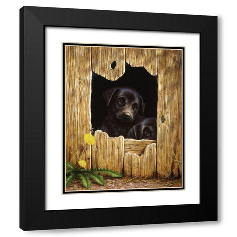Js62-C Black Modern Wood Framed Art Print with Double Matting by Silver, John